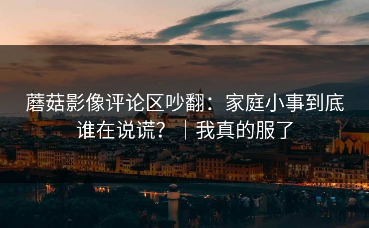 蘑菇影像评论区吵翻：家庭小事到底谁在说谎？｜我真的服了